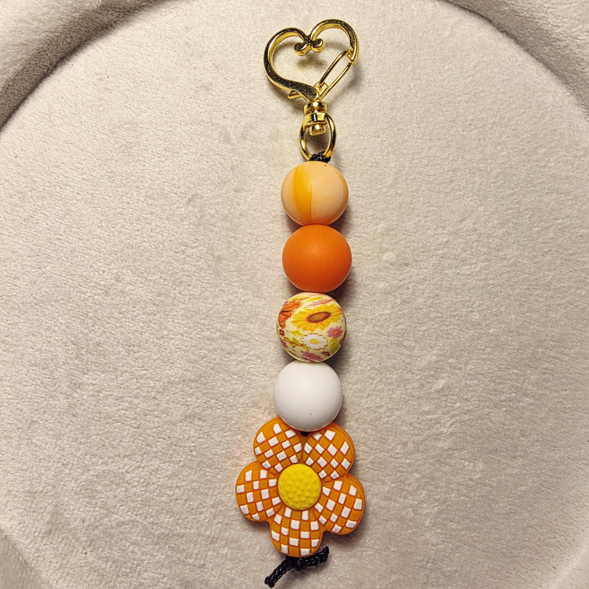 Citrus Daisy Garden Silicone Bead Keychain | Handmade in Australia