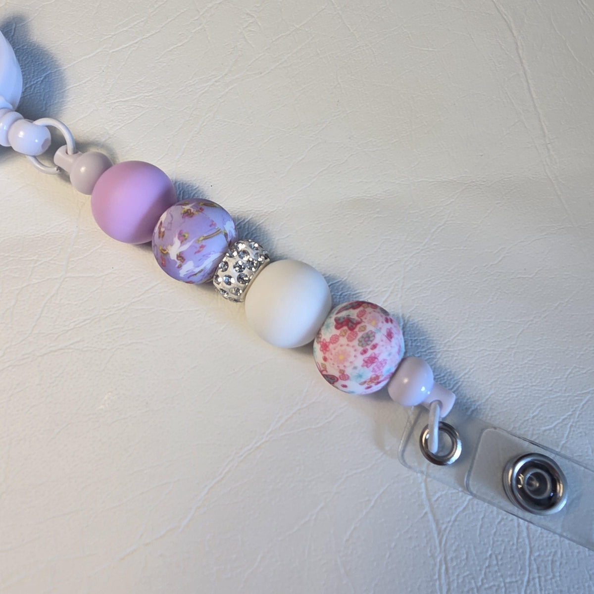 Pink Butterfly Badge Reel | Floral Silicone Retractable ID Holder)