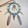 Western Cow Skull Car Mirror Hanger | Turquoise Dreamcatcher Boho Charm