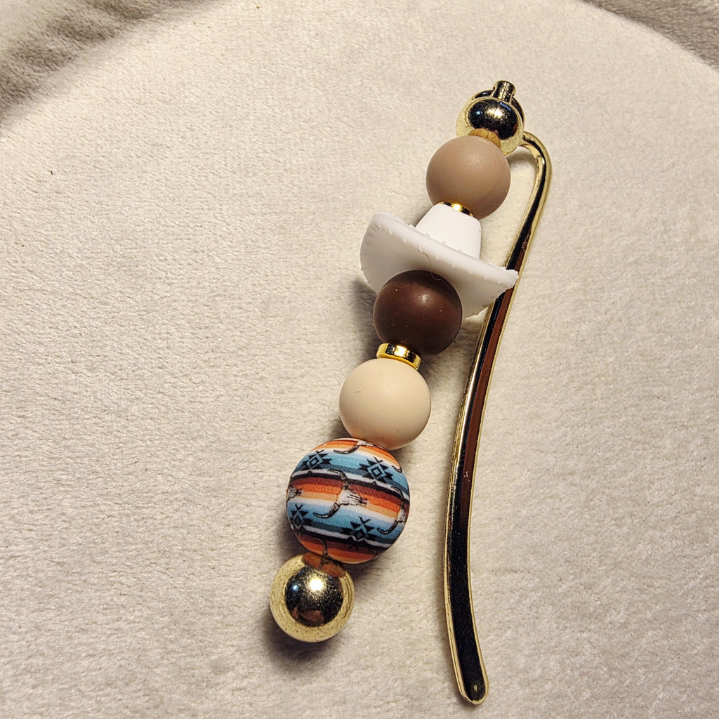 Western Beaded Bookmark | Neutral Boho Bookmark | Handmade for Book Lovers