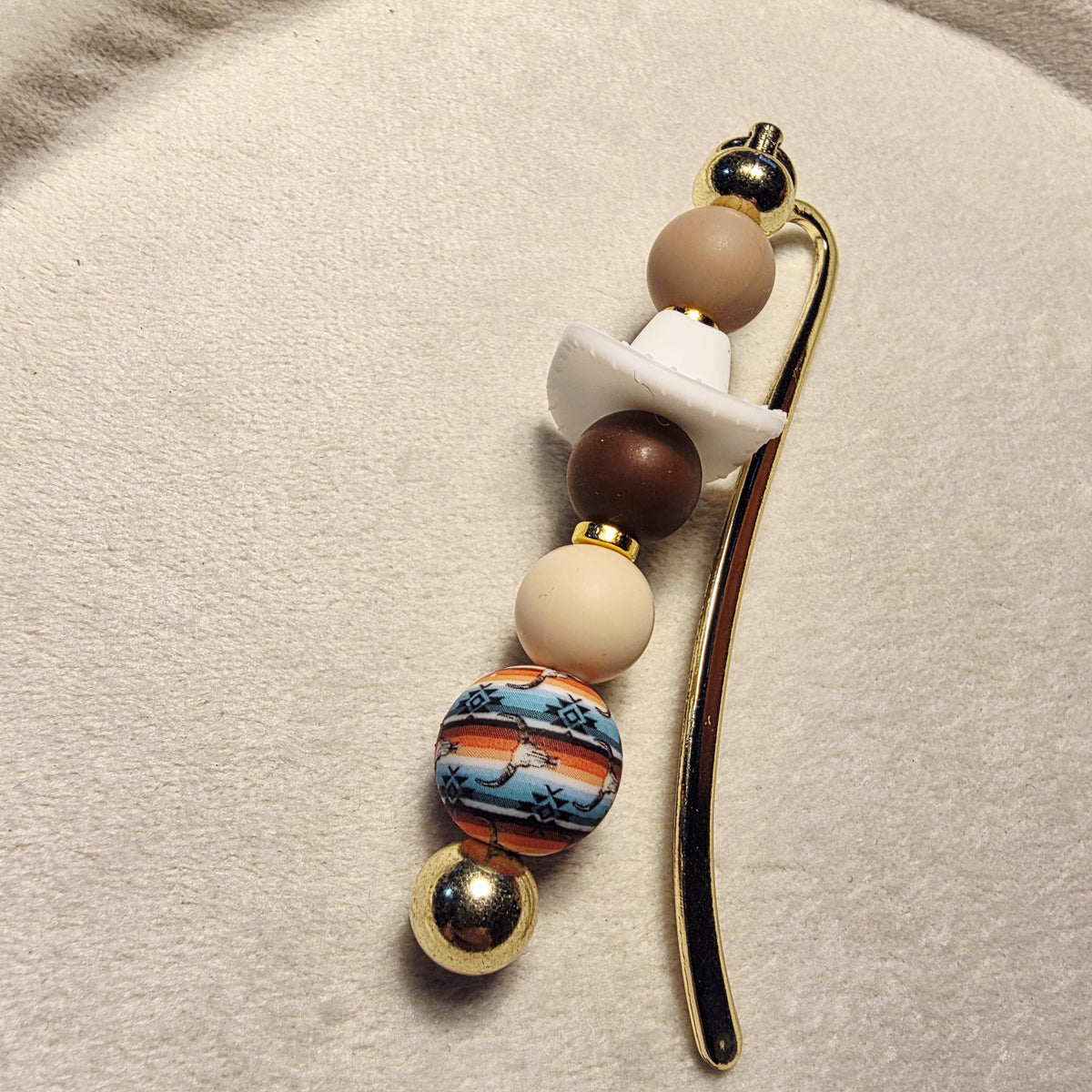 Western Beaded Bookmark | Neutral Boho Bookmark | Handmade for Book Lovers