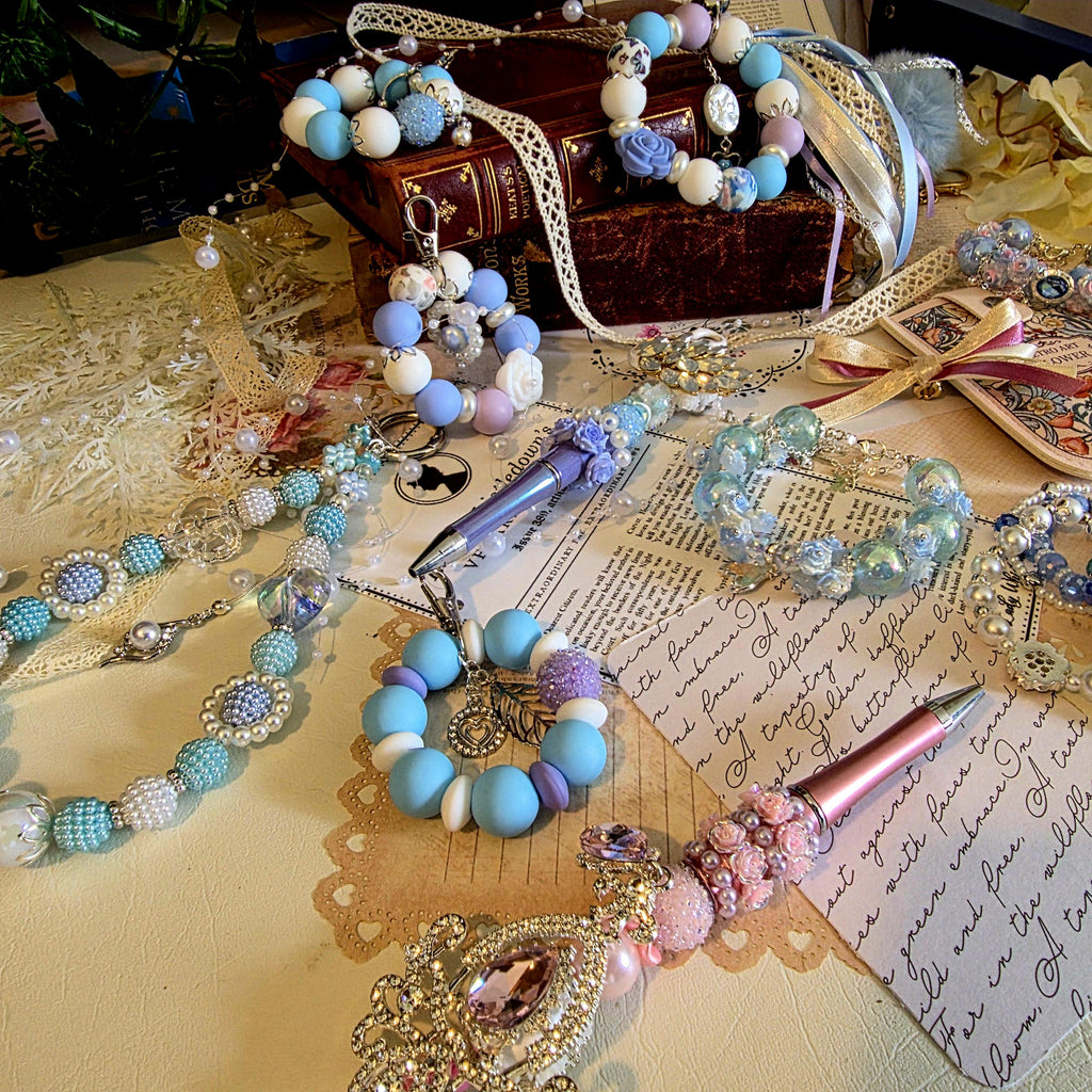 Daphne Bag Charm | Blue Pearl Mini Keychain | Regency Inspired Charm | Bridgerton Inspired Accessory | Romantic Gift