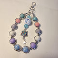 Pastel Turtle Charm Keychain | Silver Ocean Beaded Bag Charm | Handmade Coastal