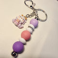 Pastel Dragon Beaded Keychain | Kawaii Keyring | Handmade School Bag Charm | Sweet Gift for Kids & Teens