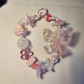 Pink Garden Tea Party Phone Charm | Pastel focal beads