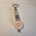 Pastel Peach Daisy Silicone Keychain | Flower Bag Charm