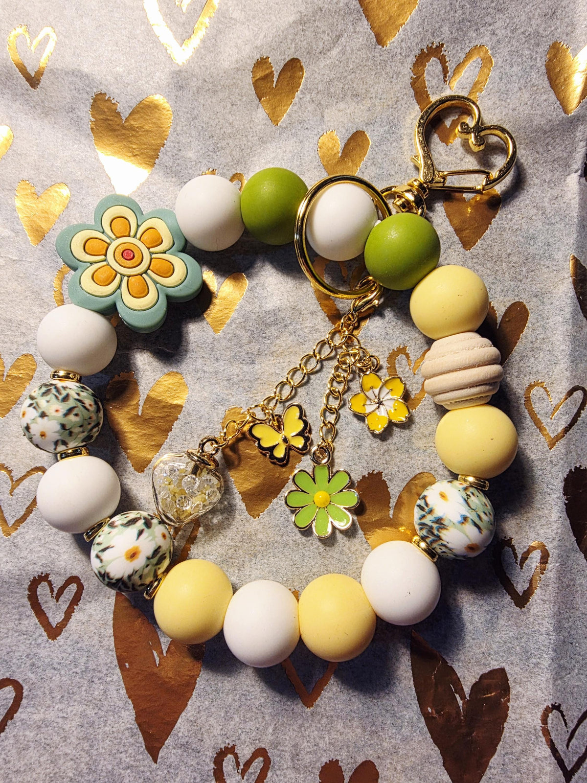 Sunny Meadow Floral Circle keychain | Bag charm