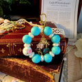 Kate Garden Bag Charm | Turquoise Pearl Mini Keychain | Regency Inspired Charm | Bridgerton Inspired Accessory | Romantic Gift
