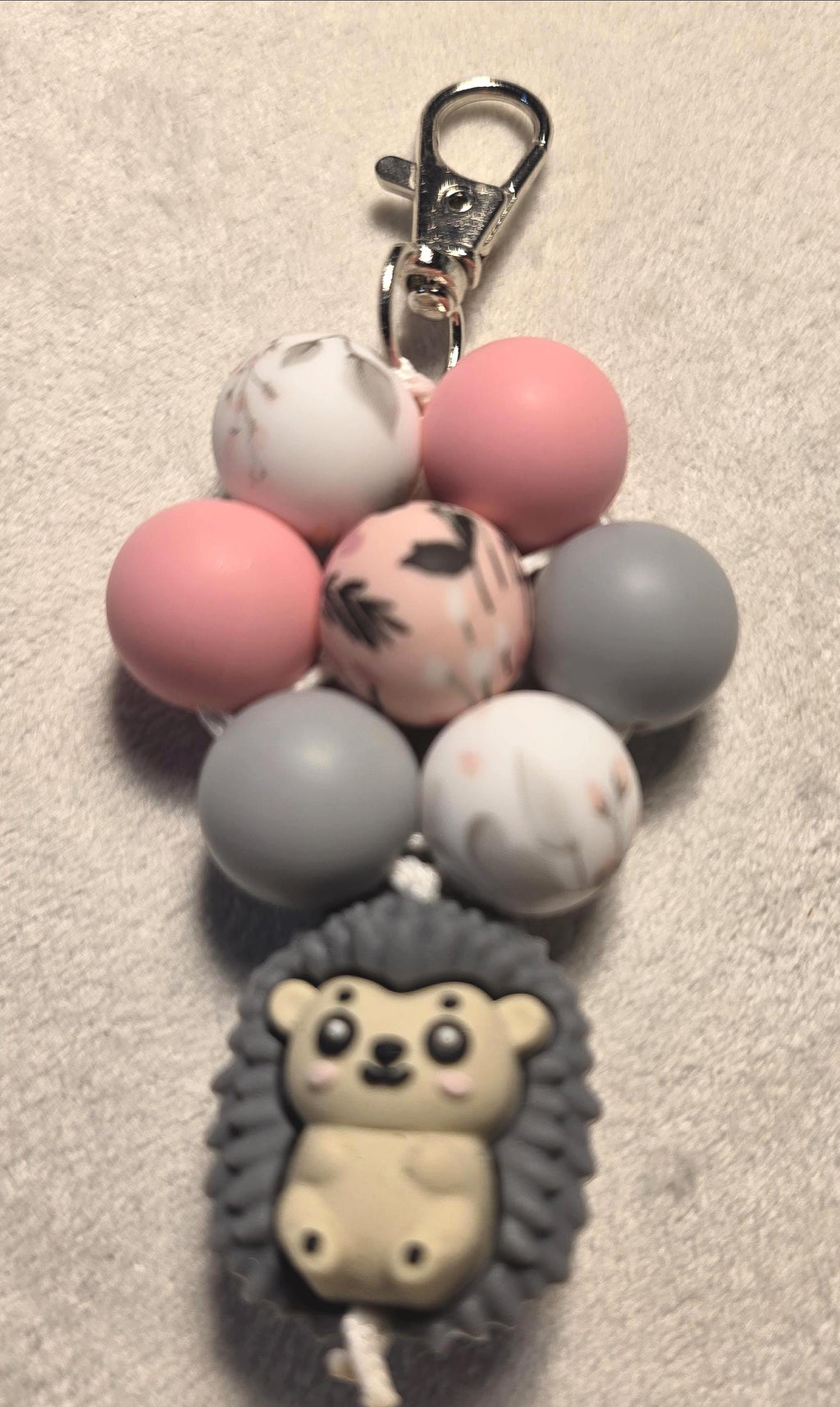 Hedgehog Silicone Bead Keychain