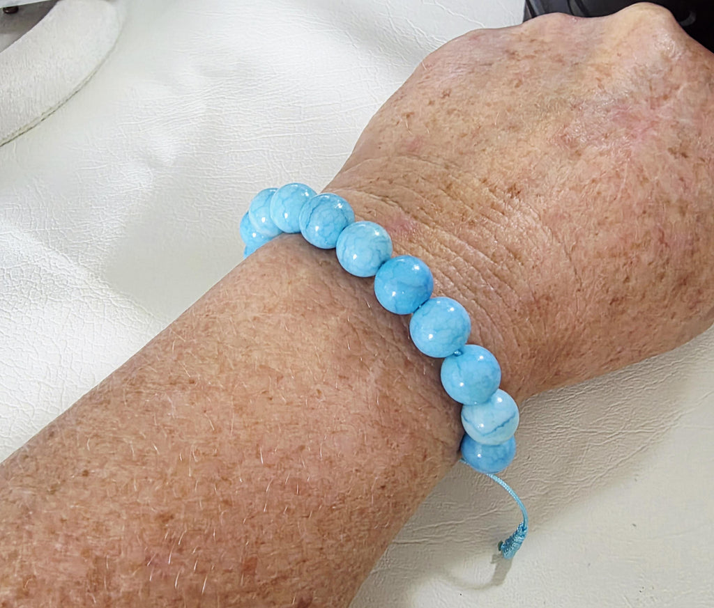 Blue Beaded Adjustable Bracelet | Everyday Jewellery | Handmade Bracelet