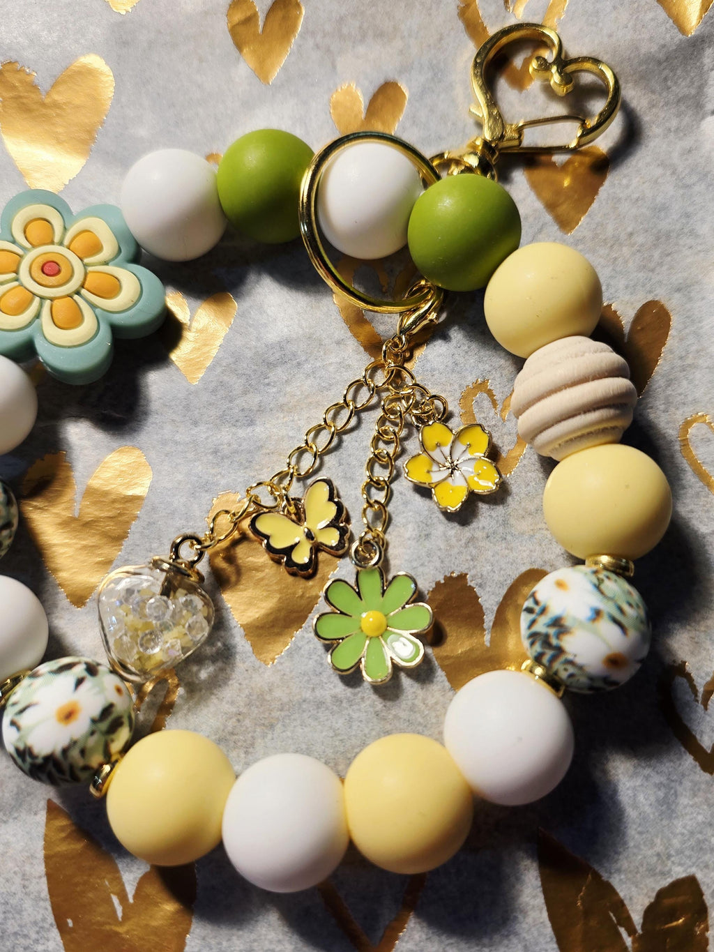 Sunny Meadow Floral Circle keychain | Bag charm