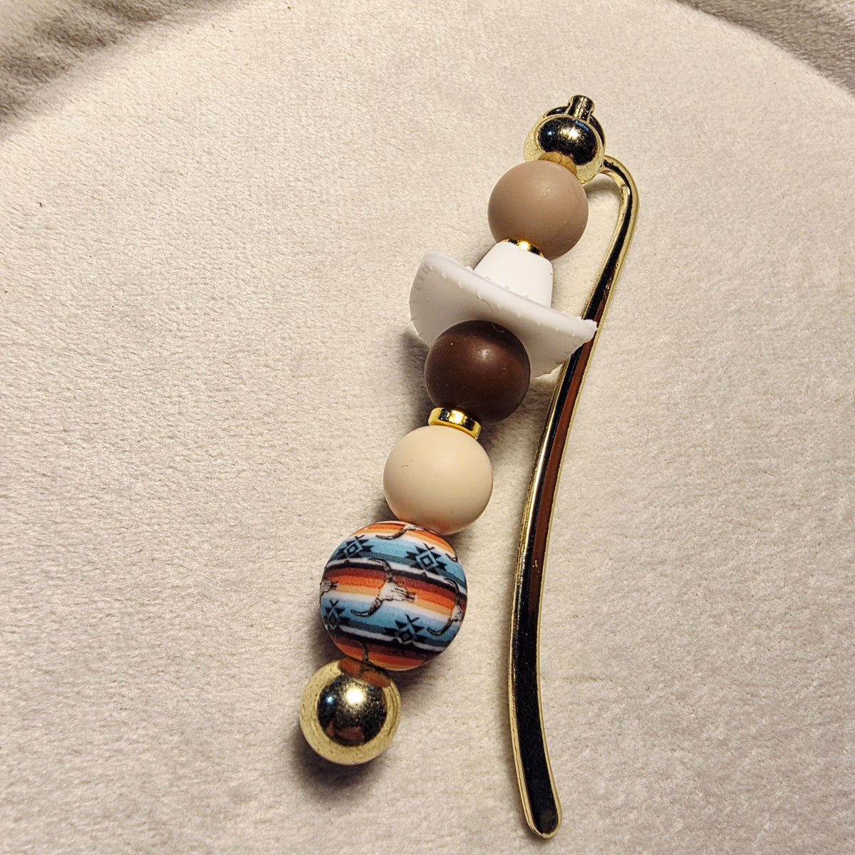 Western Beaded Bookmark | Neutral Boho Bookmark | Handmade for Book Lovers