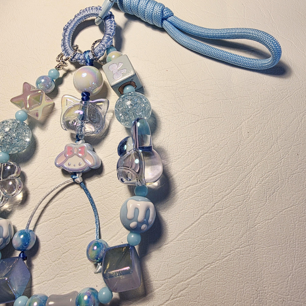 Sweet Blue Phone or Bag Charm | Cute Beaded Wrist Strap | Pastel Bag Charm | Handmade in Australia | My Melody