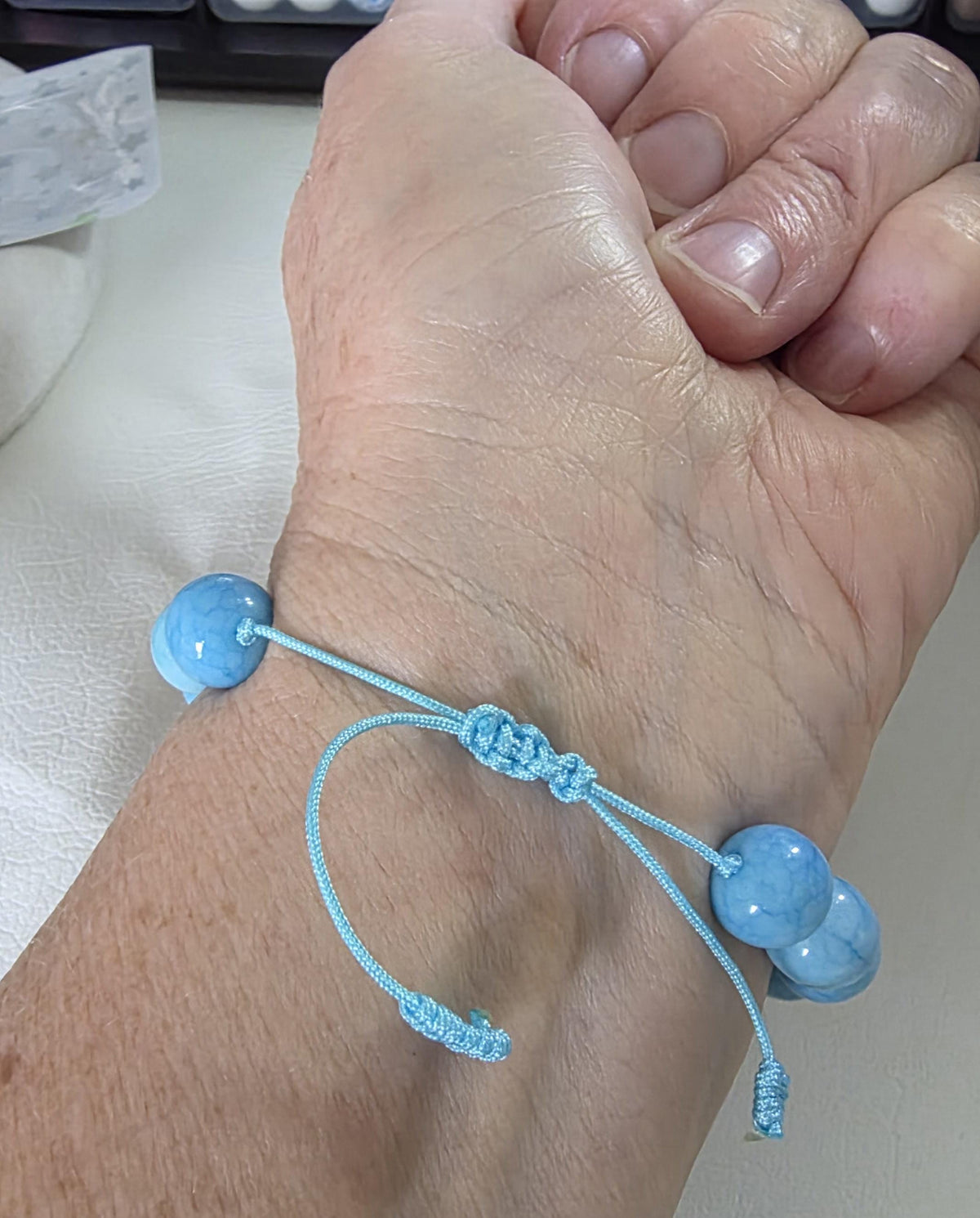 Blue Beaded Adjustable Bracelet | Everyday Jewellery | Handmade Bracelet