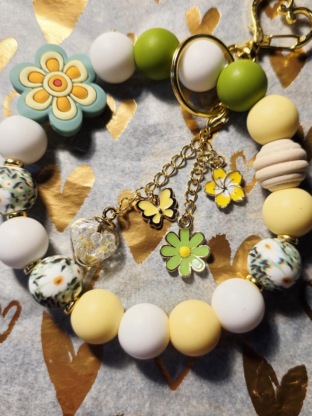 Sunny Meadow Floral Circle keychain | Bag charm