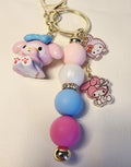 My Melody Inspired Keychain | Kawaii Pink Bunny Charm | Pastel Beaded Bag or Key Accessory | Cute Gift for Kawaii Lovers