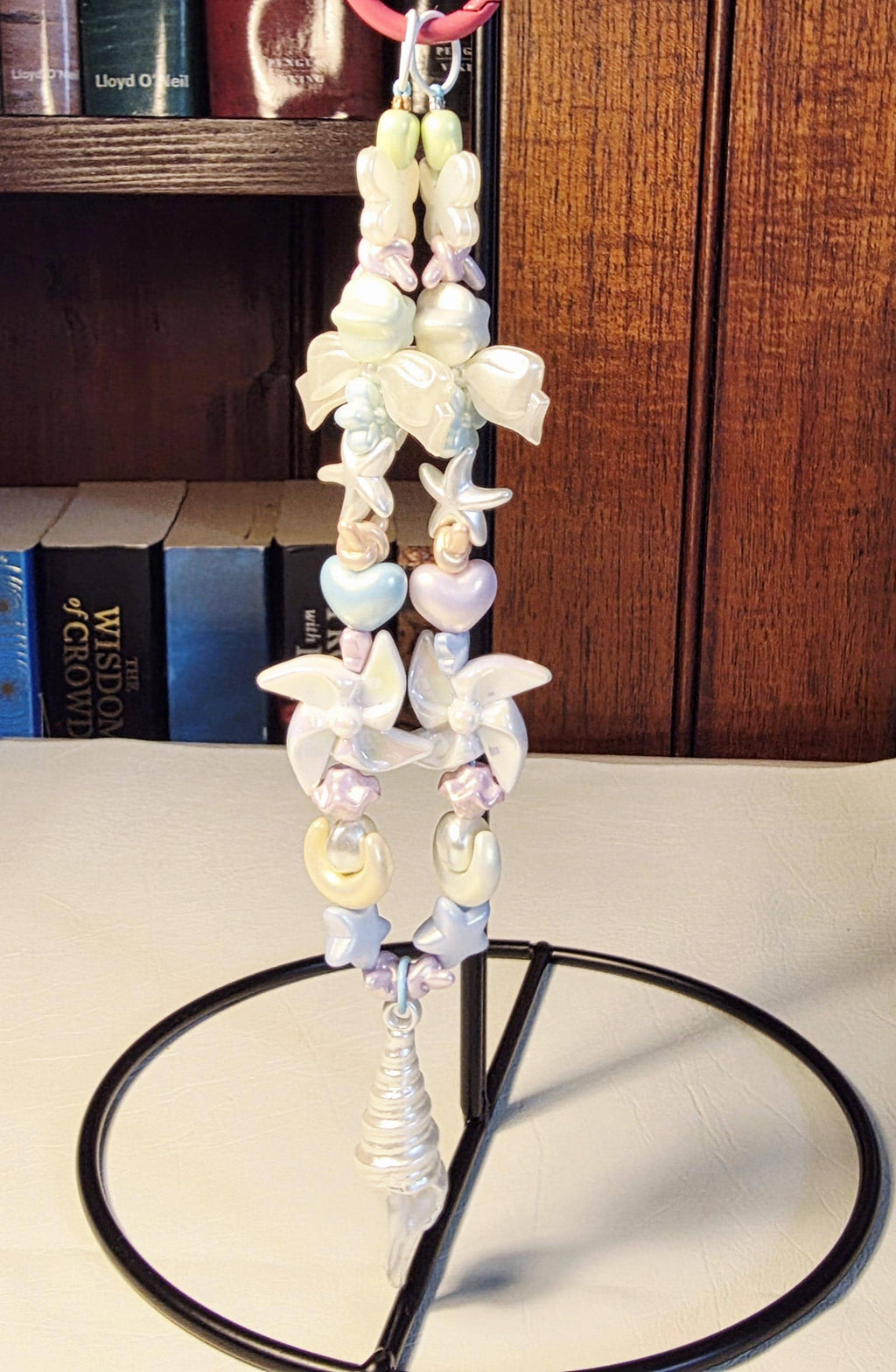 Pastel Coastal Phone Charm | Shell & Starfish Beaded Strap | Handmade Ocean Accessory