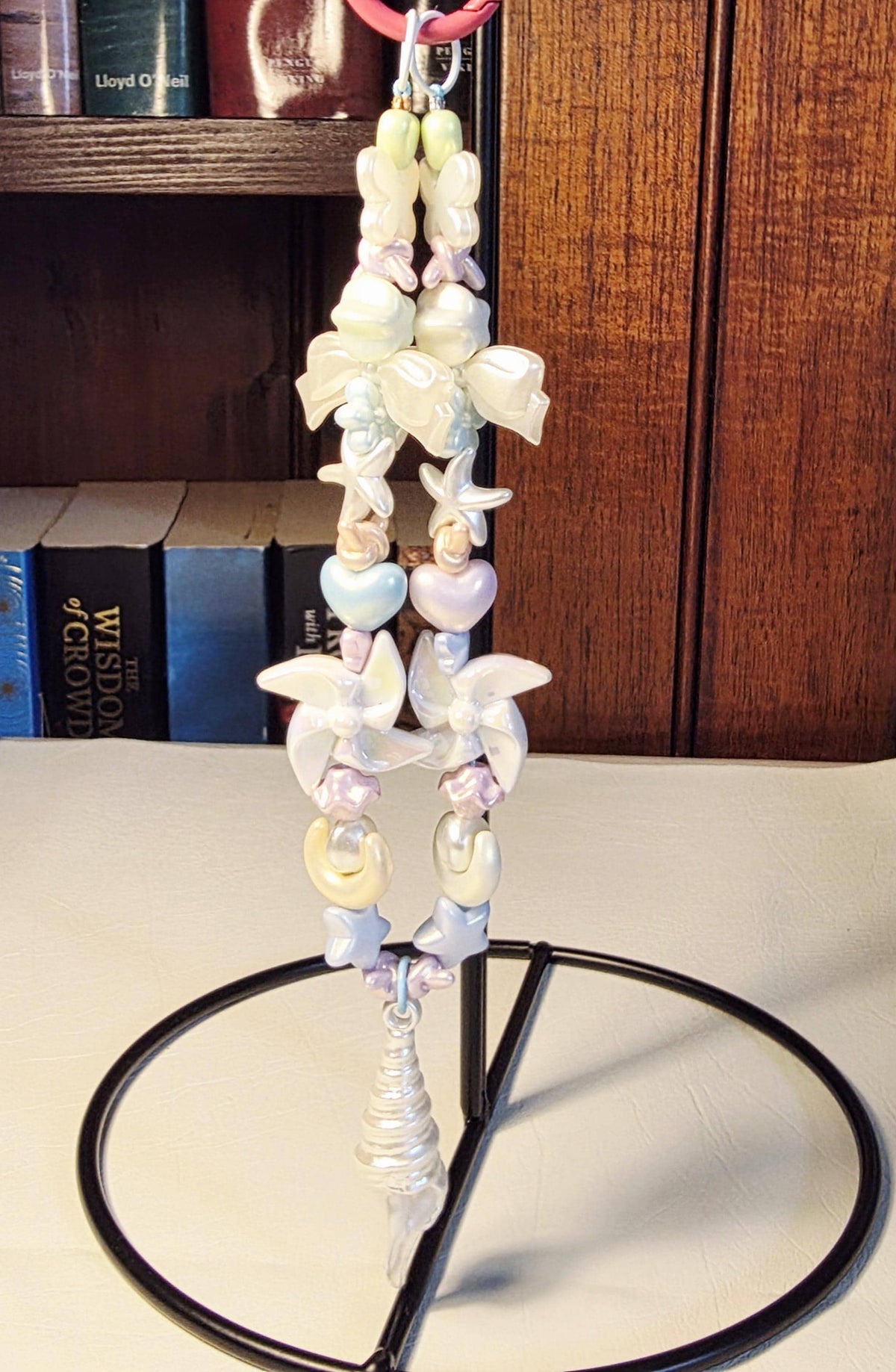 Pastel Coastal Phone Charm | Shell & Starfish Beaded Strap | Handmade Ocean Accessory