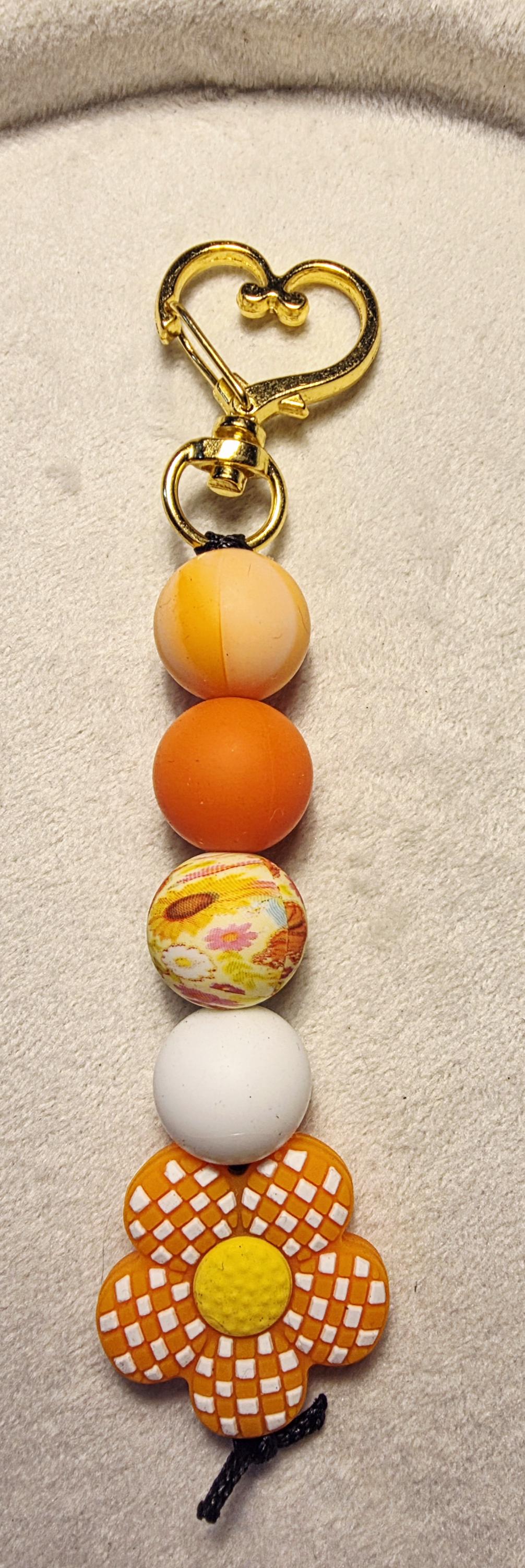 Citrus Daisy Garden Silicone Bead Keychain | Handmade in Australia