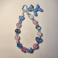 Pastel Beaded Phone or Bag Charm | Blue Pink Hearts, Flowers, Balloon (Handmade)