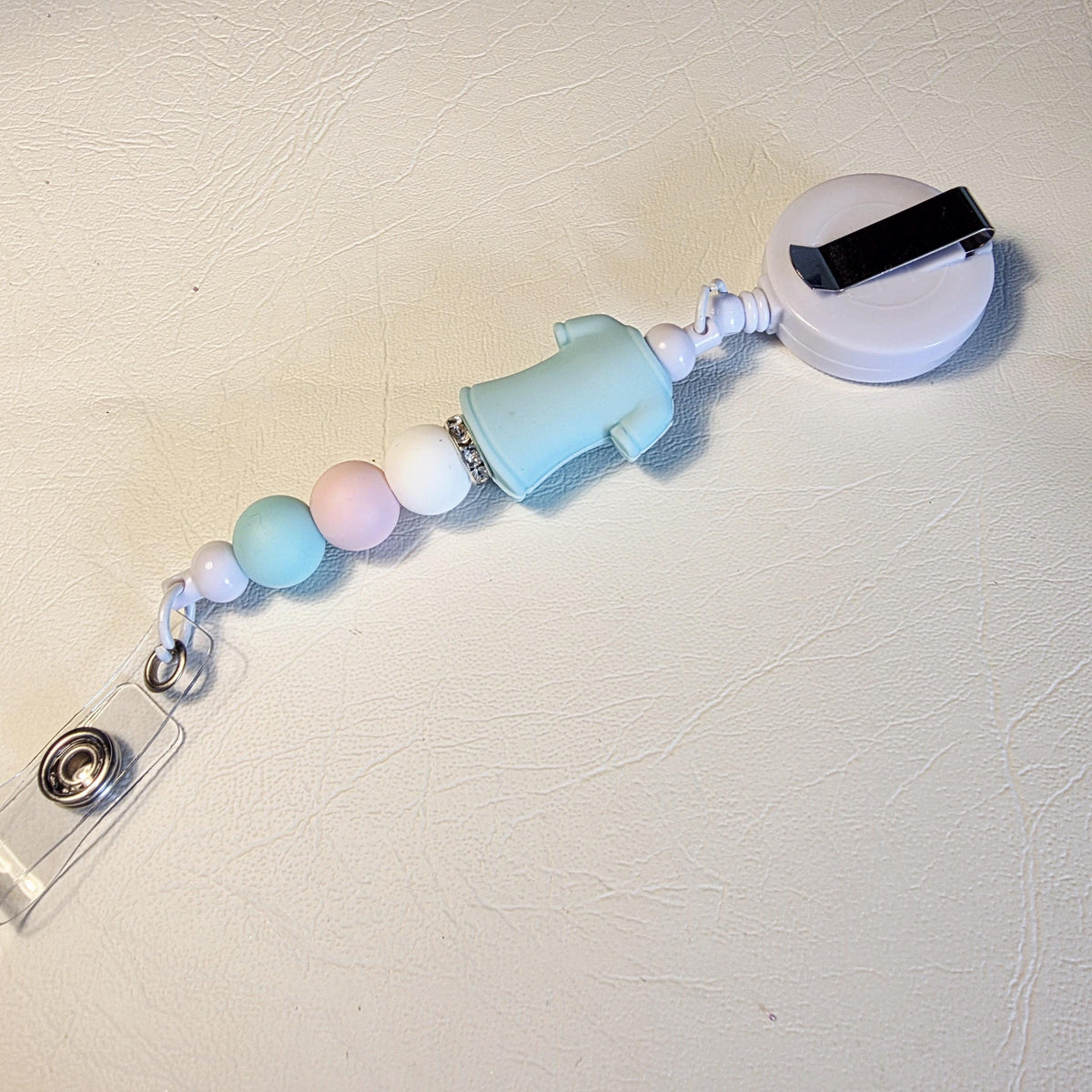 Pastel Nurse Badge Reel | Silicone Bead ID Holder | Retractable Lanyard | Cute Nurse Gift
