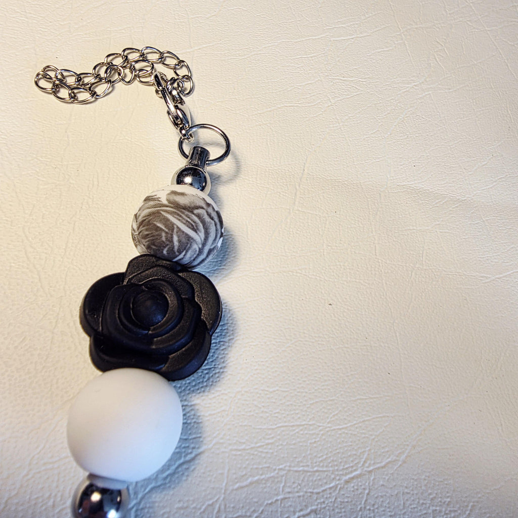 Black & White Silicone Charm | Handmade Keychain | Water Bottle Charm | One of a Kind