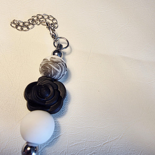 Black & White Silicone Charm | Handmade Keychain | Water Bottle Charm | One of a Kind