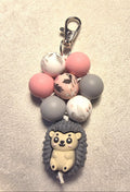 Hedgehog Silicone Bead Keychain