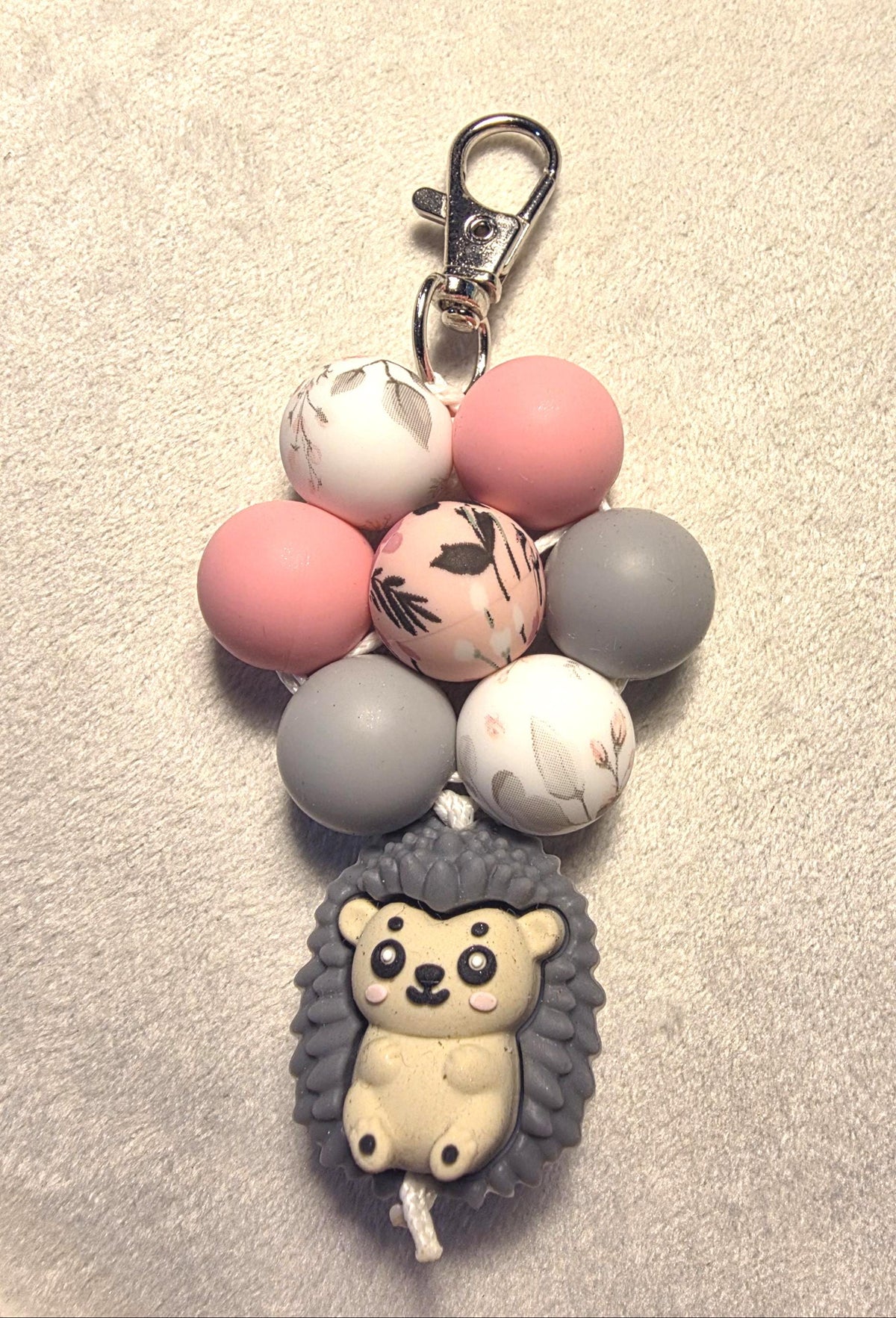 Hedgehog Silicone Bead Keychain