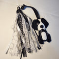 Faux Leather Dog Bag Charm with Lace | Ribbon Tassel