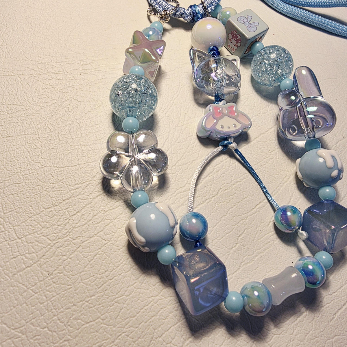 Sweet Blue Phone or Bag Charm | Cute Beaded Wrist Strap | Pastel Bag Charm | Handmade in Australia | My Melody
