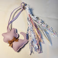 Lavender Faux Leather Cat Bag Charm | Handmade Tassel Keychain
