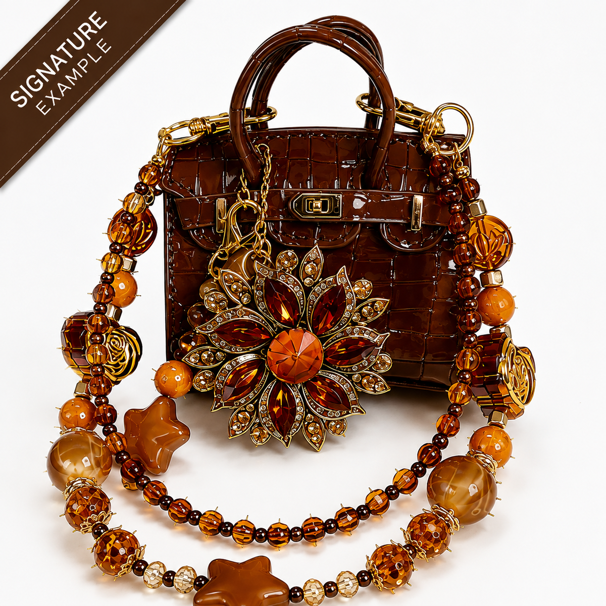 Personalised Signature Mini Bag & Charm