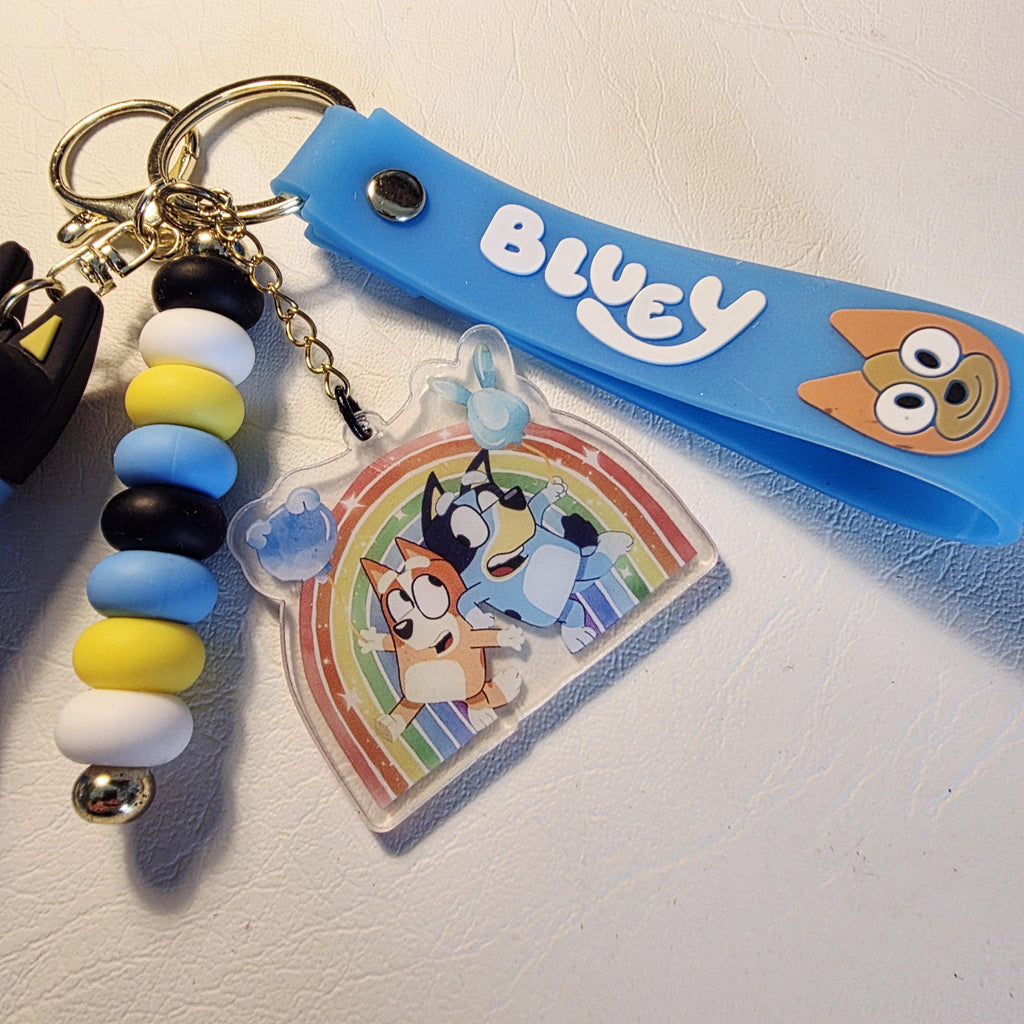 Bluey Keychain Charm | Beaded Bag Charm | Kids Keyring | Handmade in Australia | Cute Gift Idea