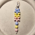Pastel Flower silicone bead keychain