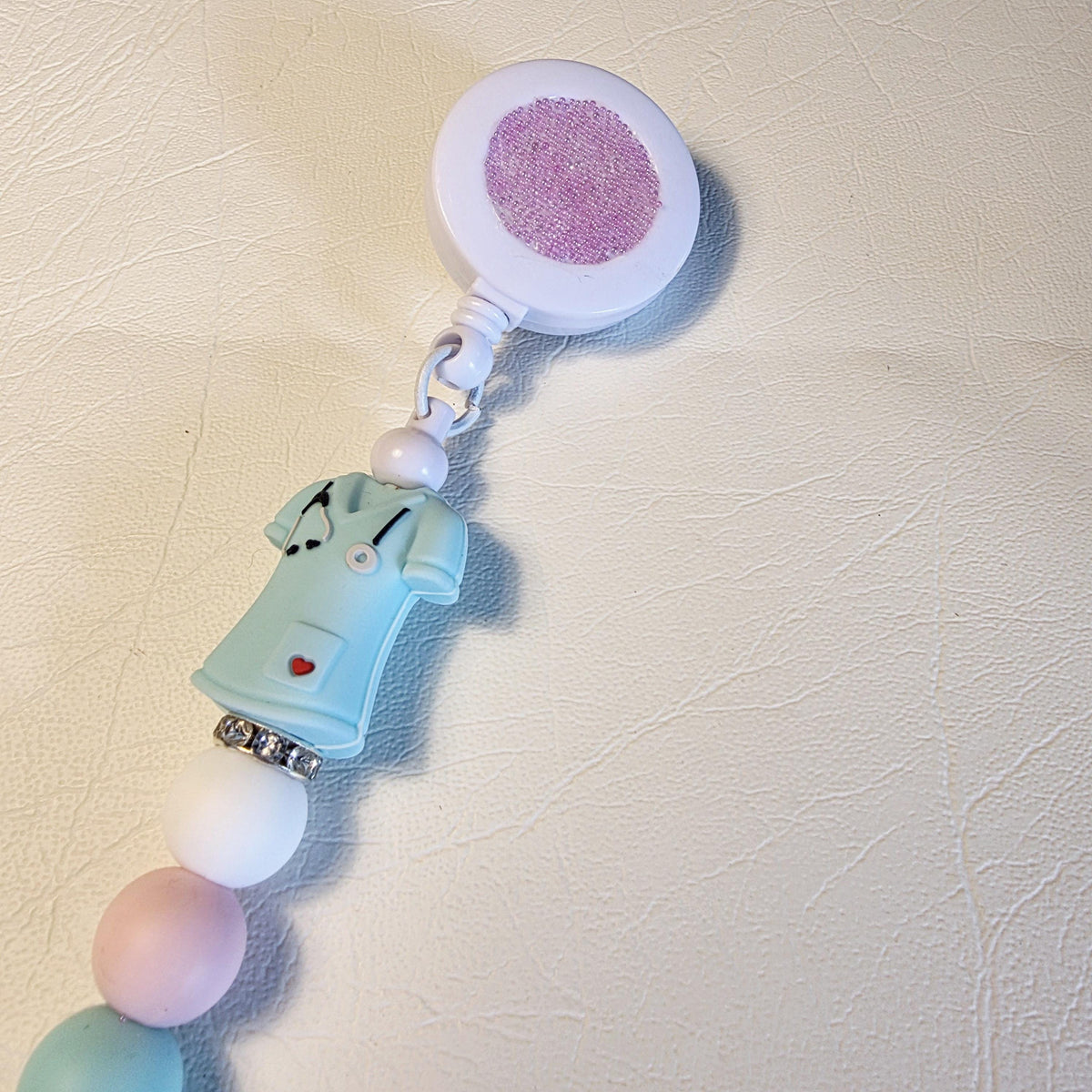 Pastel Nurse Badge Reel | Silicone Bead ID Holder | Retractable Lanyard | Cute Nurse Gift
