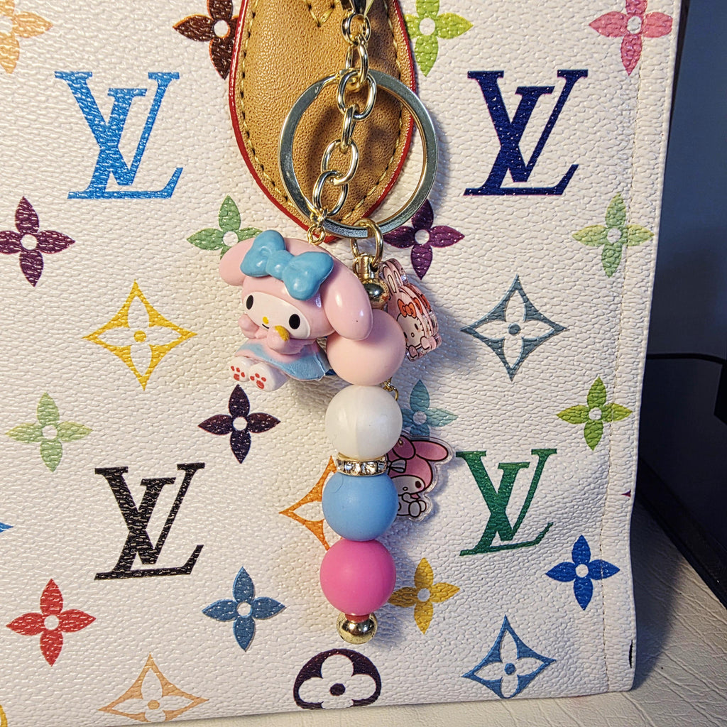 My Melody Inspired Keychain | Kawaii Pink Bunny Charm | Pastel Beaded Bag or Key Accessory | Cute Gift for Kawaii Lovers