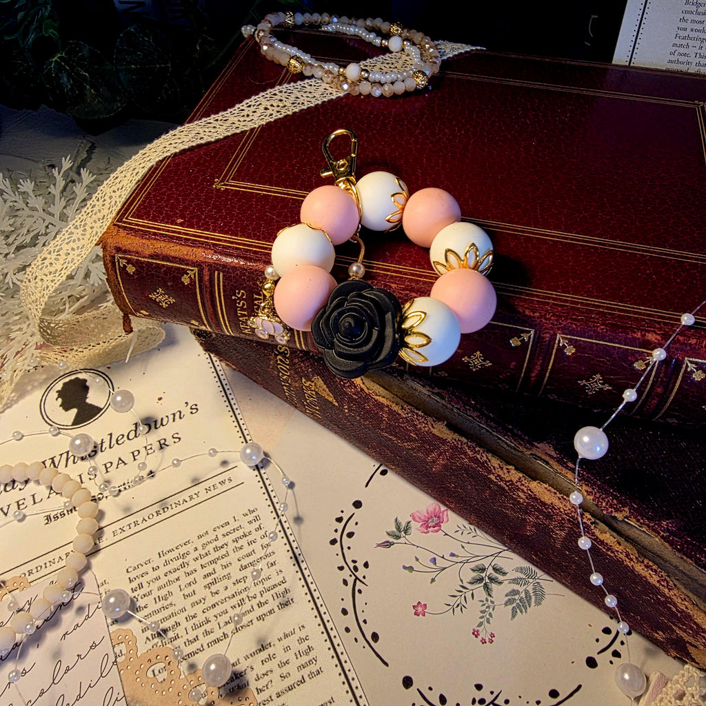 Penelope Bag Charm | Pink Pearl Mini Keychain | Romantic Regency Charm | Bridgerton Inspired Accessory | Handmade Gift