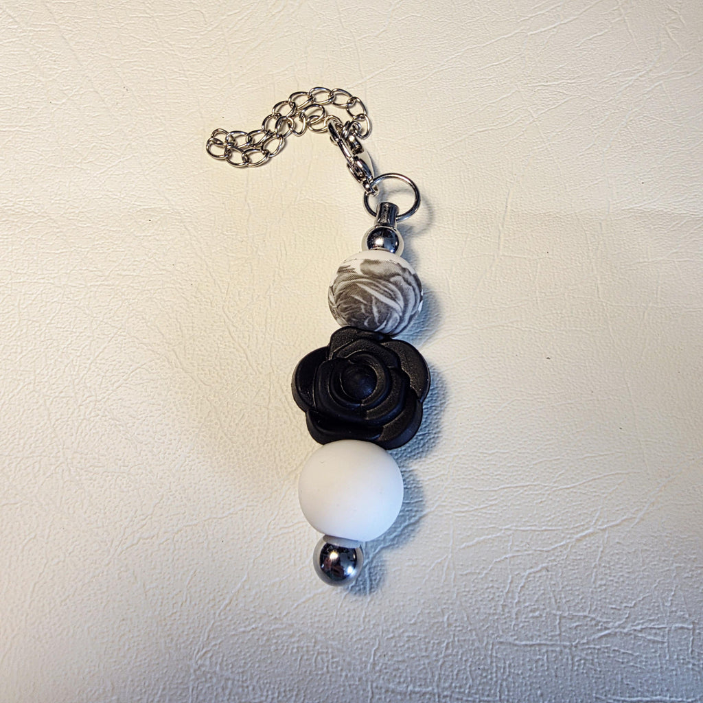 Black & White Silicone Charm | Handmade Keychain | Water Bottle Charm | One of a Kind