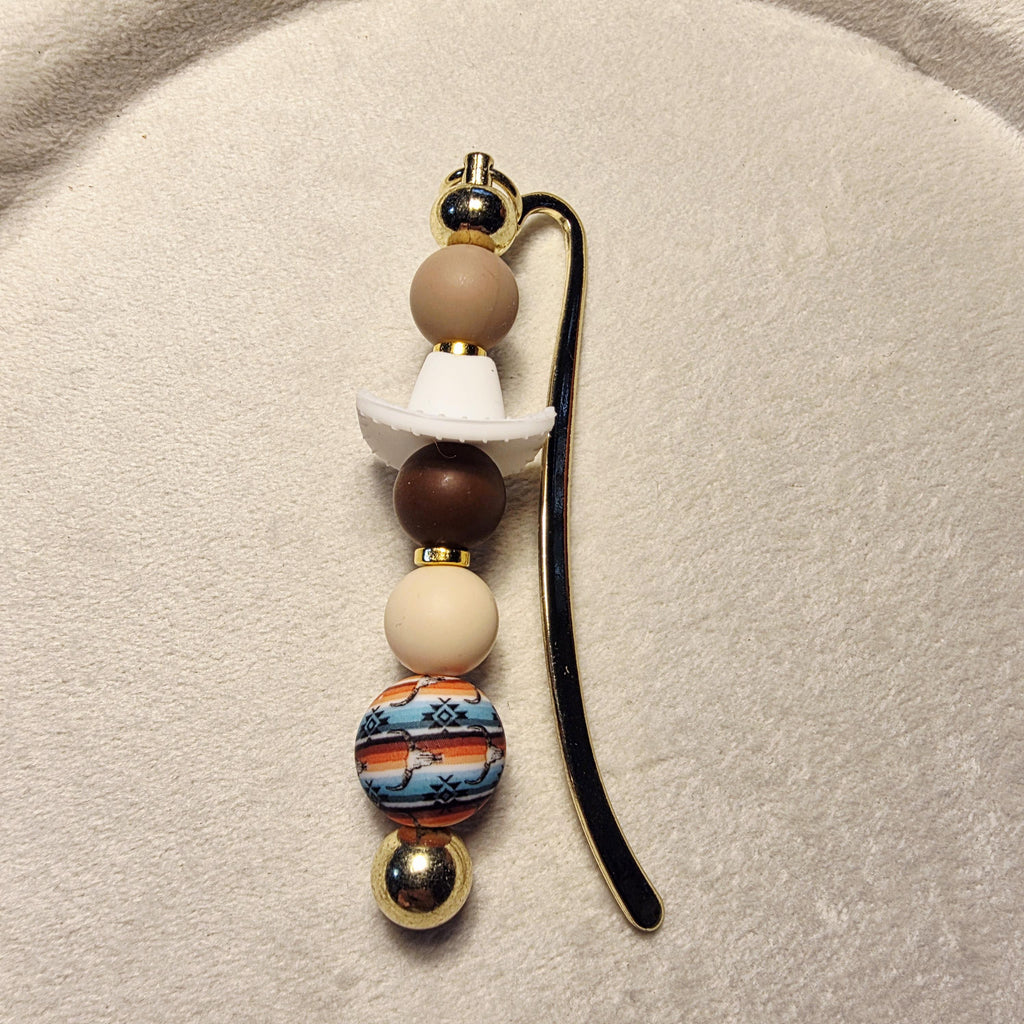 Western Beaded Bookmark | Neutral Boho Bookmark | Handmade for Book Lovers