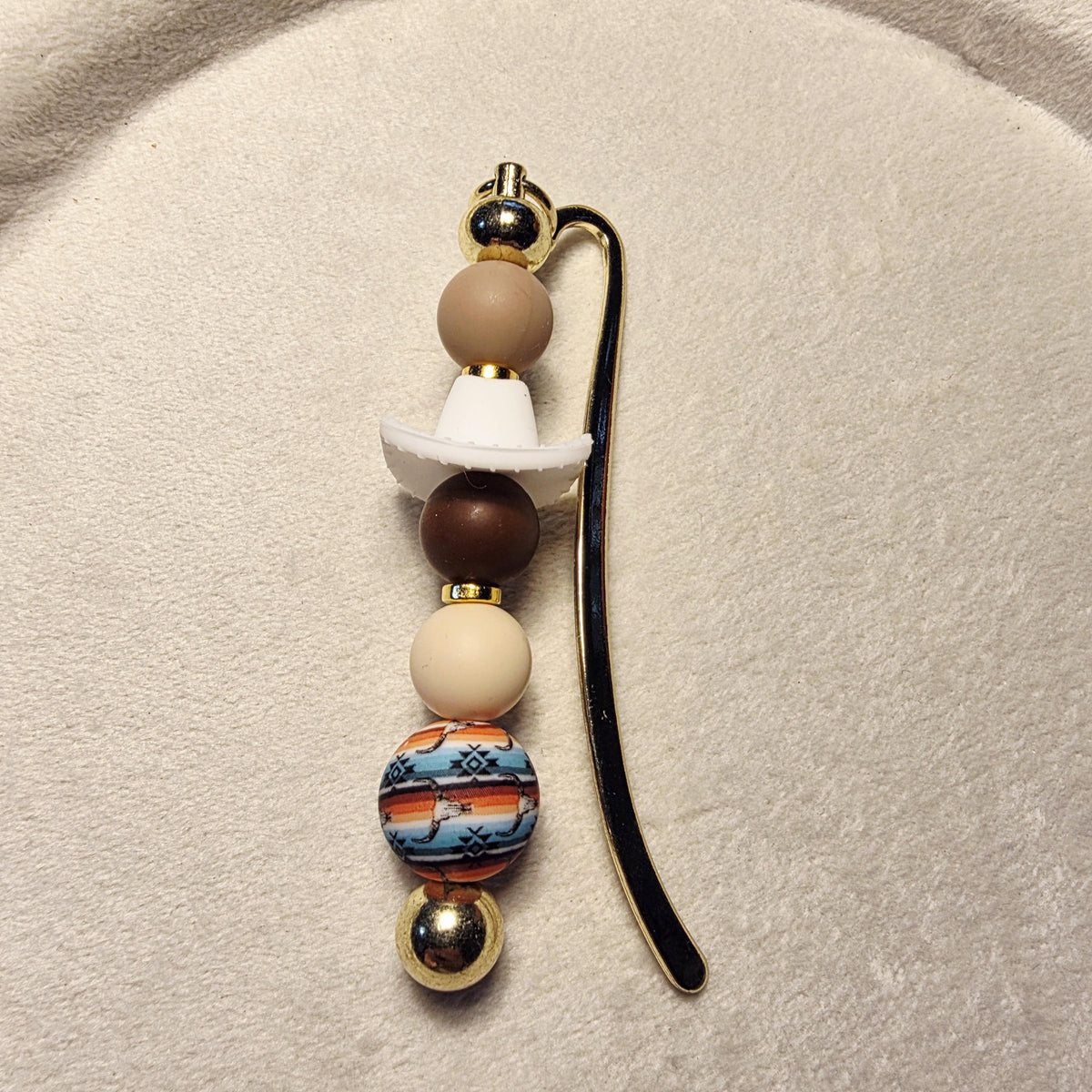 Western Beaded Bookmark | Neutral Boho Bookmark | Handmade for Book Lovers