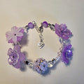 Lavender Bloom Statement Bracelet | Handmade Purple Floral Bracelet | Adjustable One of a Kind Gift