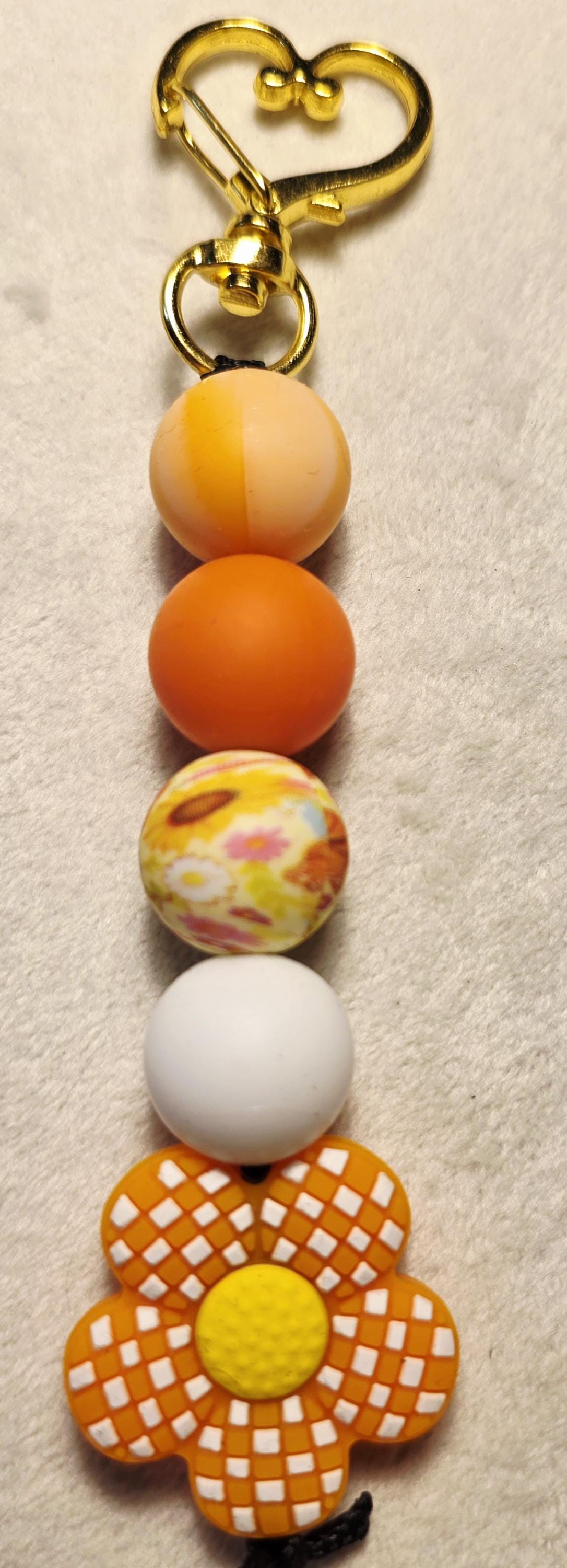 Citrus Daisy Garden Silicone Bead Keychain | Handmade in Australia