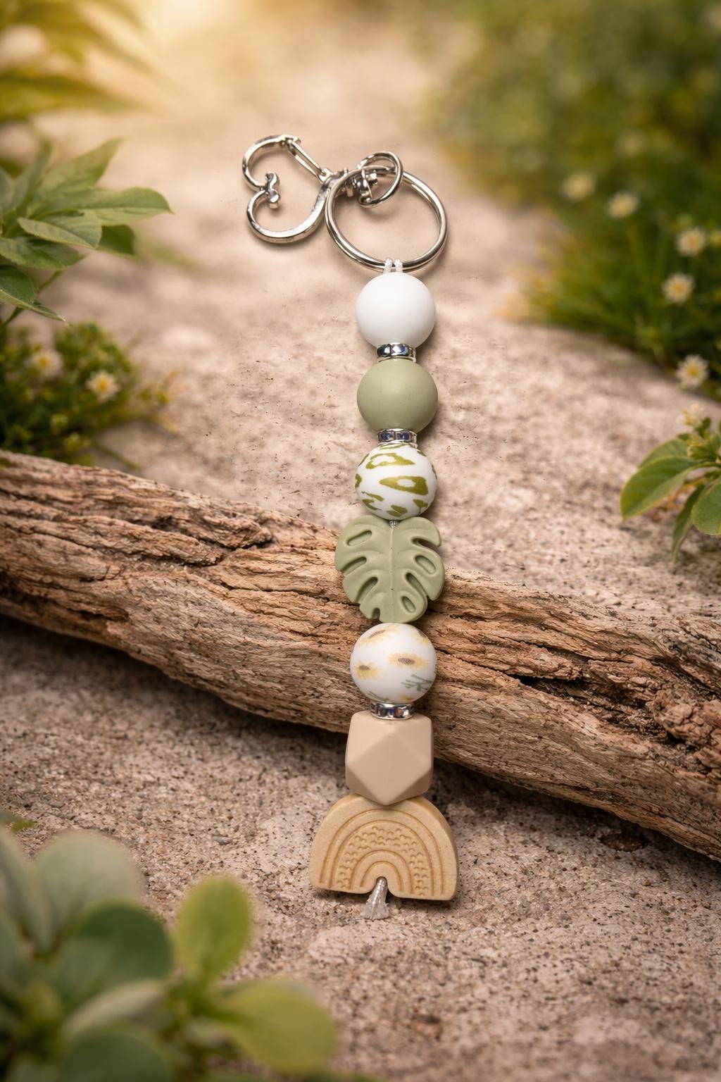 Earth & Leaf Rainbow Keychain | Handmade in Australia