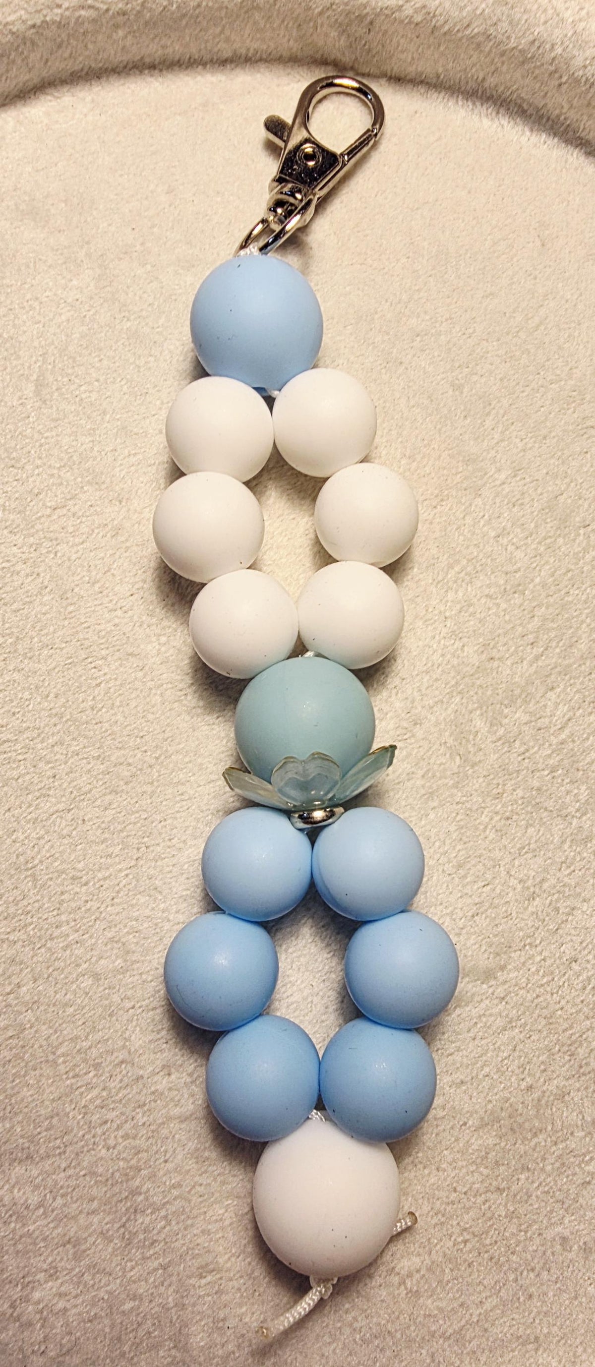Blue Skies Lotus Silicone Bead Keychain | Handmade in Australia