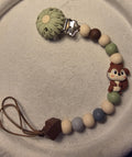 Woodland Chipmunk Pacifier Clip | Neutral Baby Dummy Holder | One of a Kind | Handmade in Australia