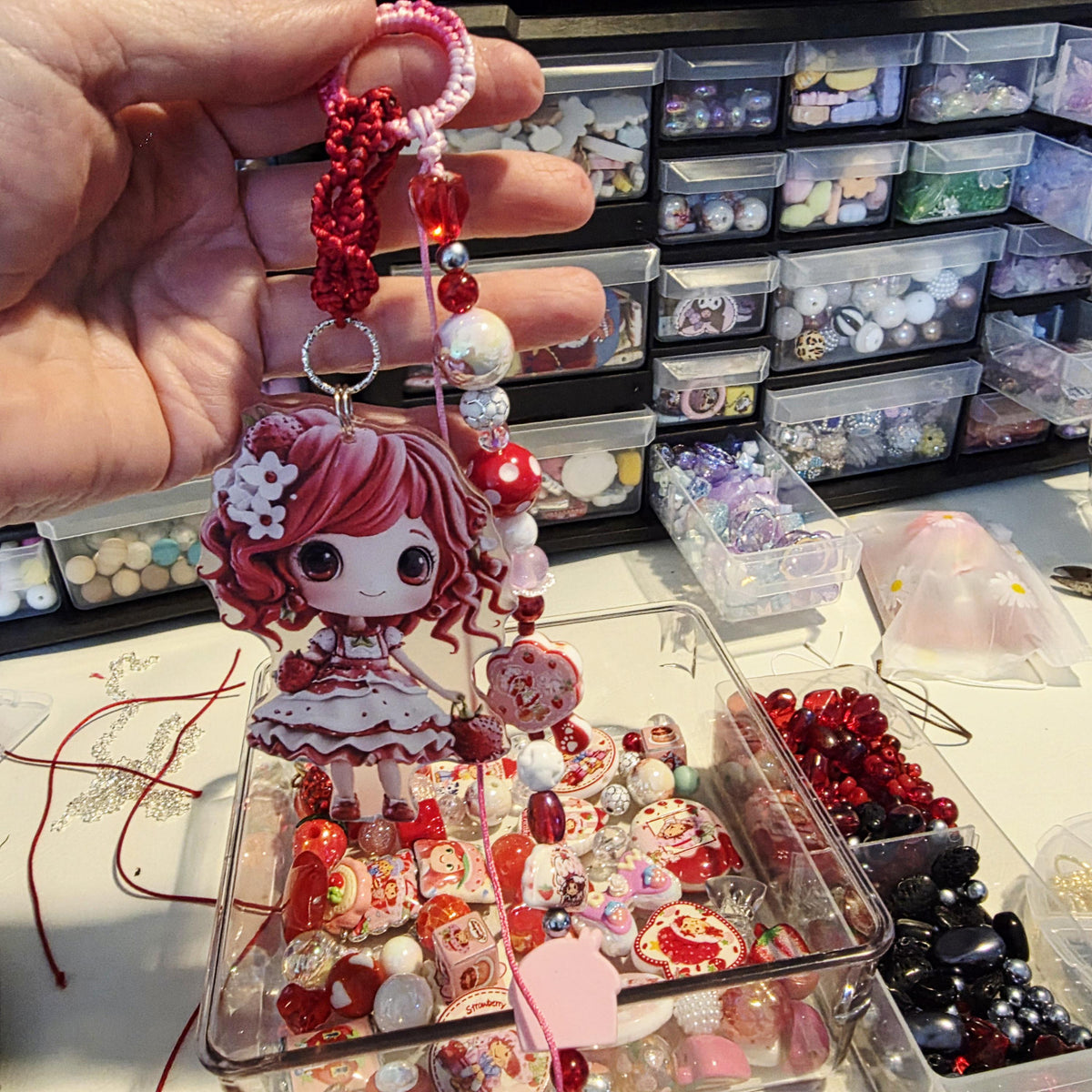 Cherry Cuddler Bag Charm XL | Strawberry Shortcake Charm