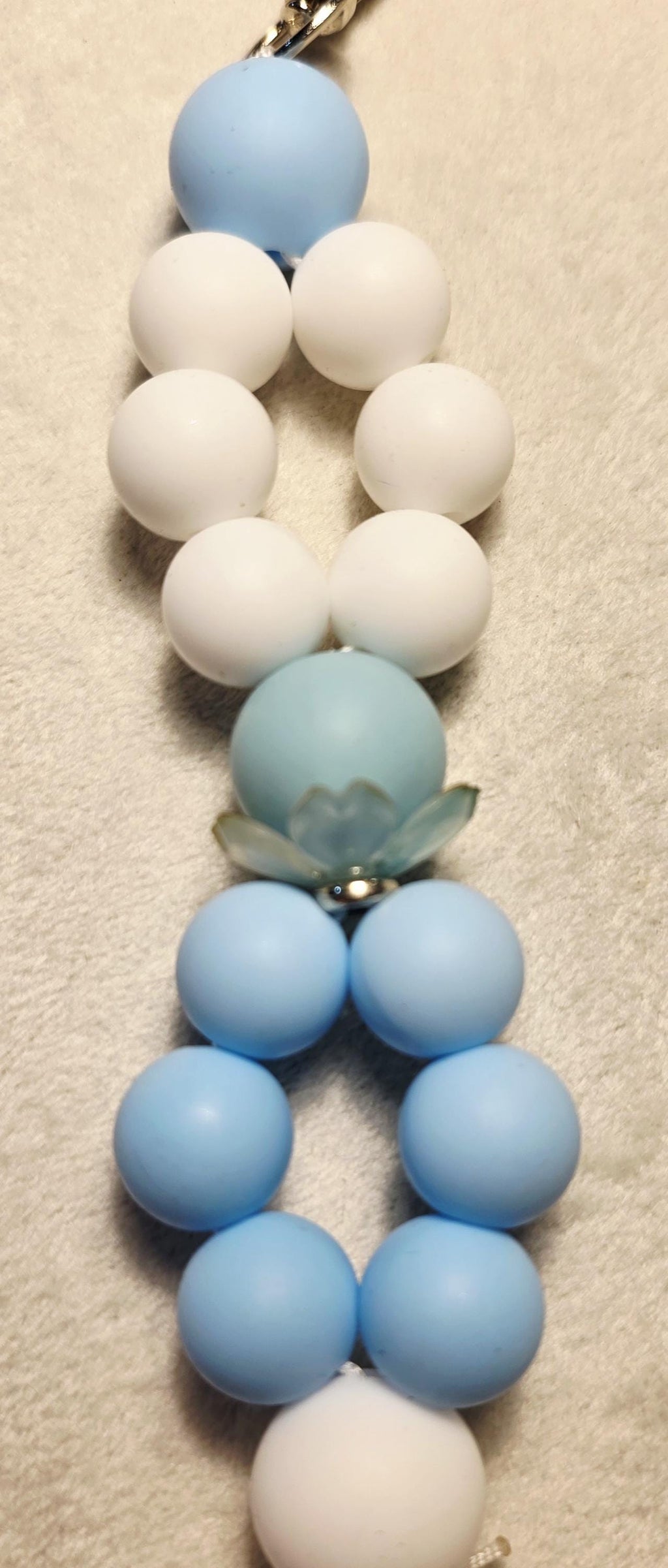 Blue Skies Lotus Silicone Bead Keychain | Handmade in Australia