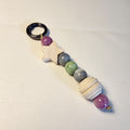 Natural Stone & Wooden Star Bag Charm | Handmade Earthy Keyring | Boho Bead Accessory – Blush Berry