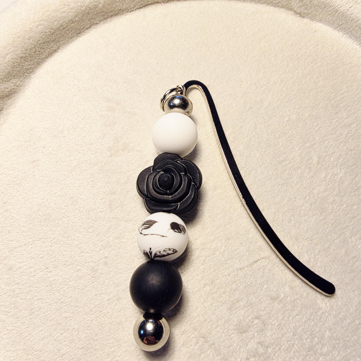 Black & White Rose Bookmark | Minimalist Floral Bookmark | Handmade for Readers